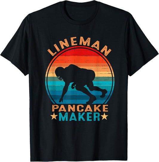 Lineman Pancake Maker - American Football Season Vintage T-Shirt - T-Shirt | Black