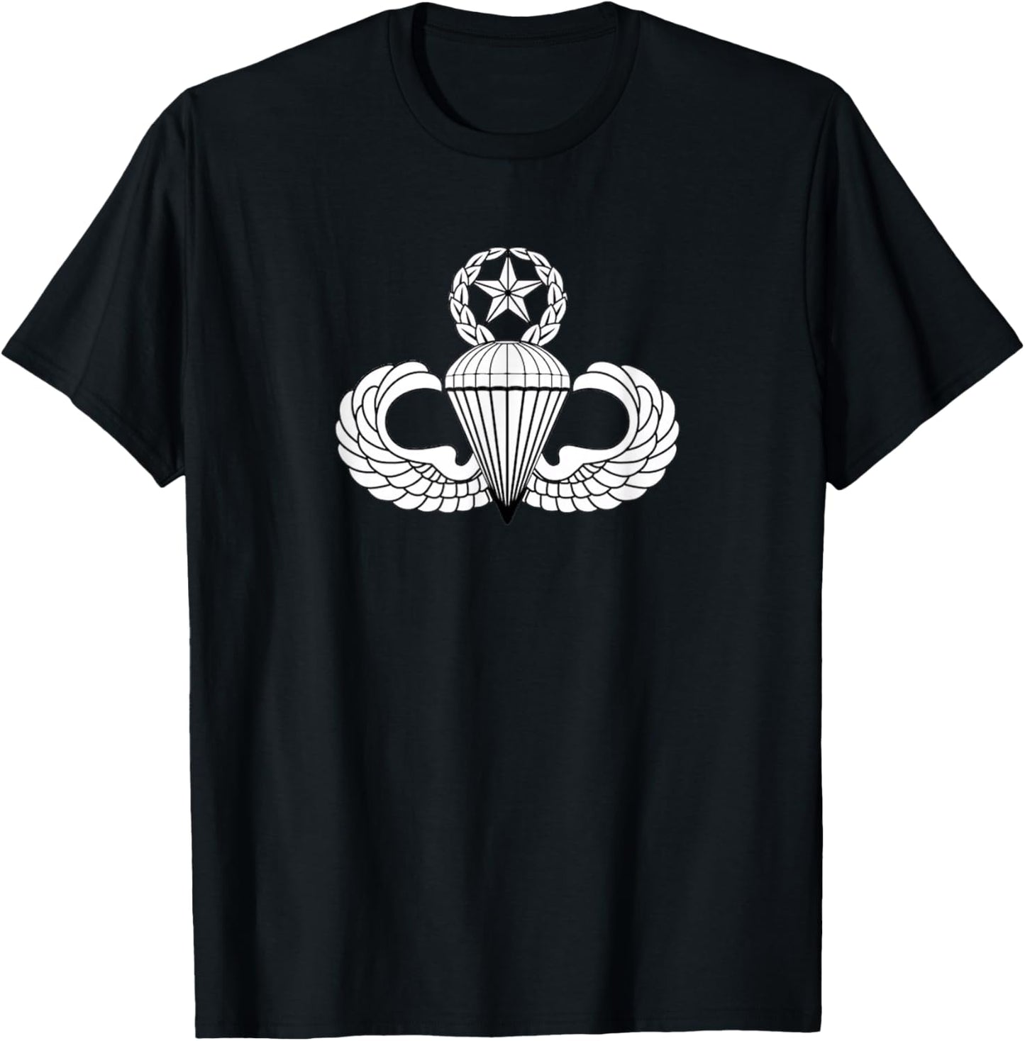 Master Parachute Badge Jump Wings Military Vet Fort Bragg T-Shirt - T-Shirt | Black