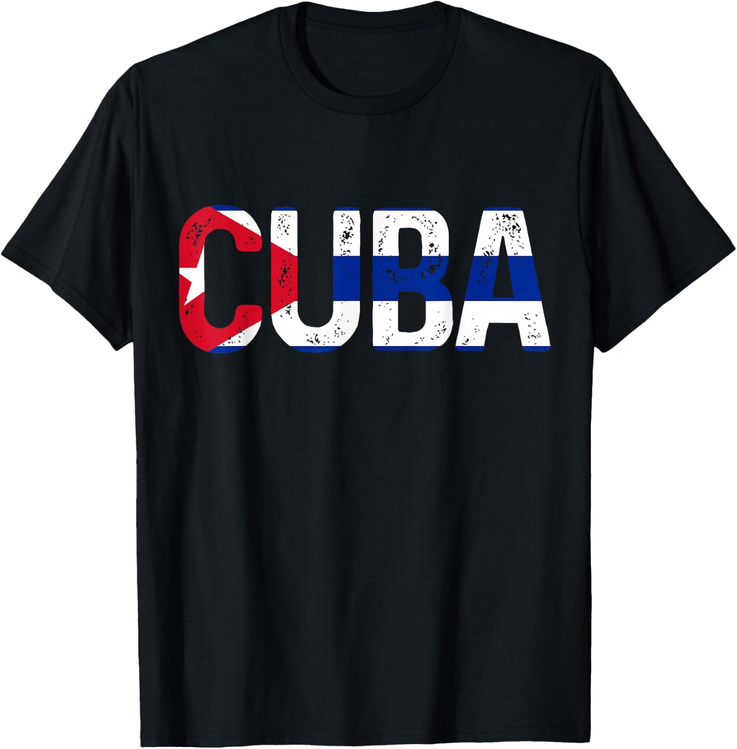 Cuba Cuban Flag Vintage Pride T-Shirt - T-Shirt | Black