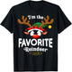 Christmas PJS Favorite XMas Reindeer Matching T-Shirt - T-Shirt | Black