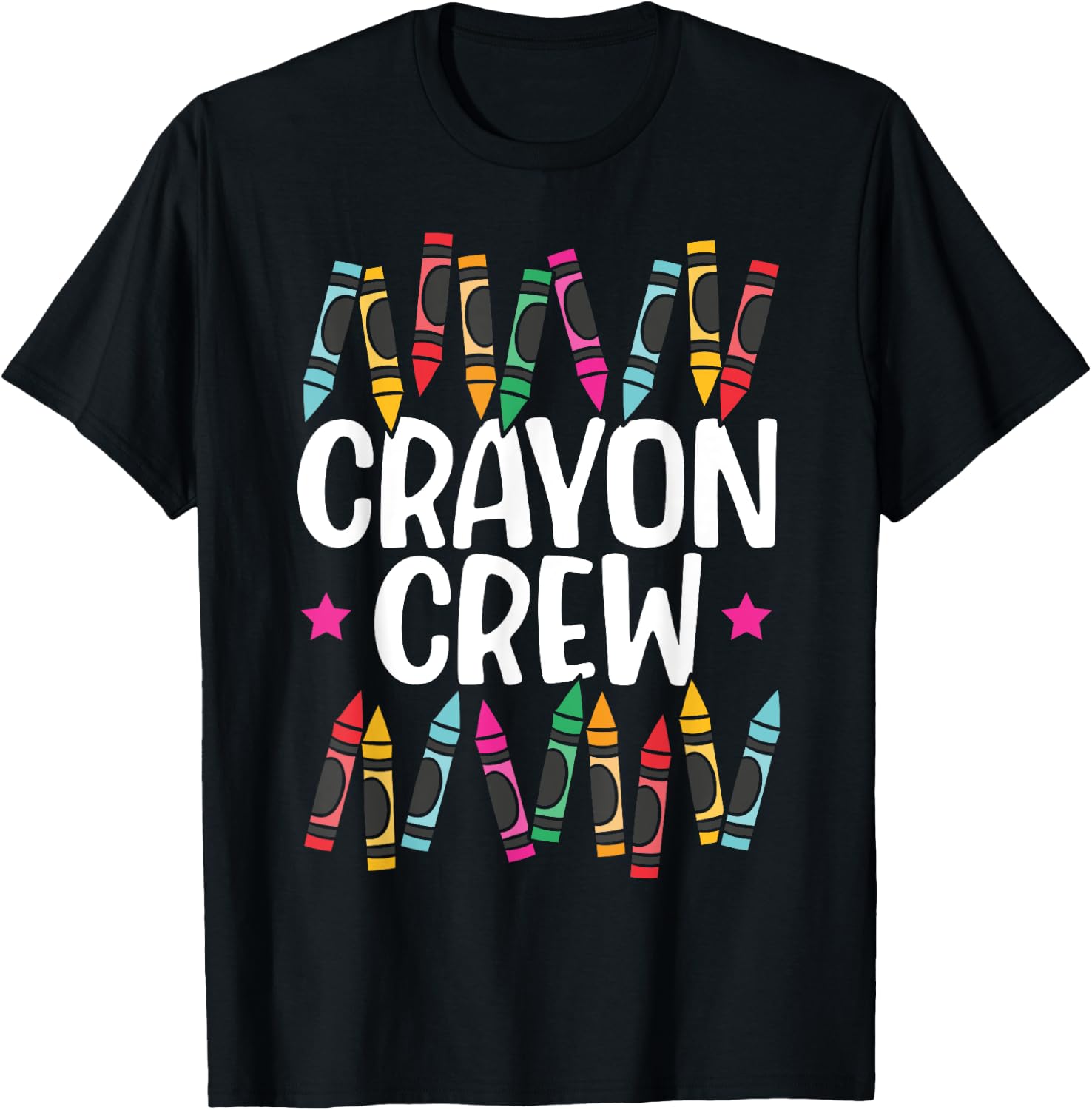 Crayon Crew Coloring Artistic Drawing Color T-Shirt - T-Shirt | Black