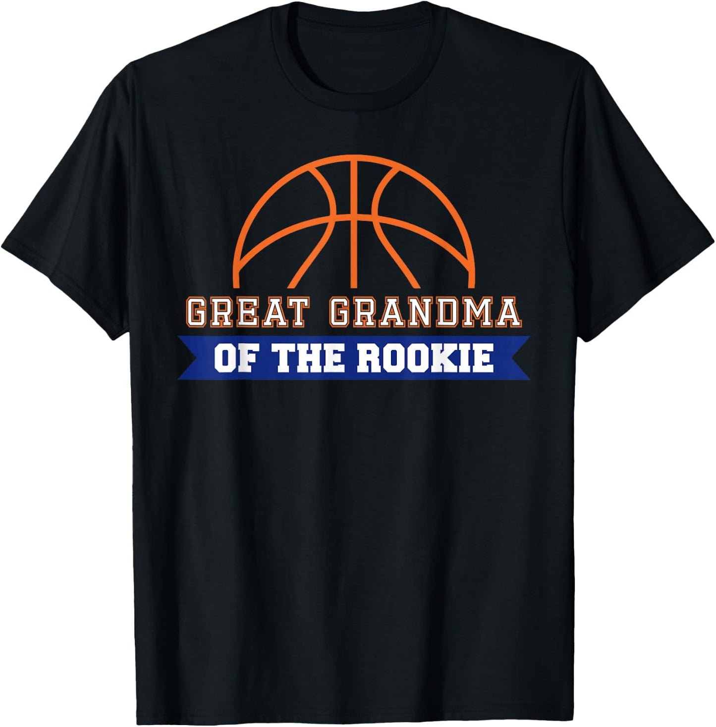 Great Grandma of Rookie 1st Birthday Basketball Theme T-Shirt - T-Shirt | Black