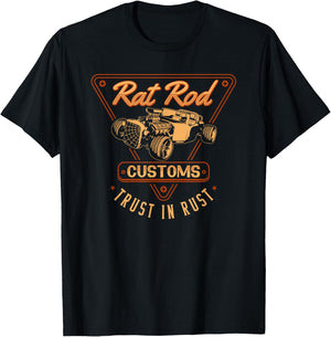 Rat Rod Customs, Vintage Hot Rod T-Shirt - T-Shirt | Black