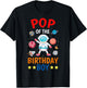 Pop Of The Birthday Boy Space Planet Theme Bday Party T-Shirt - T-Shirt | Black