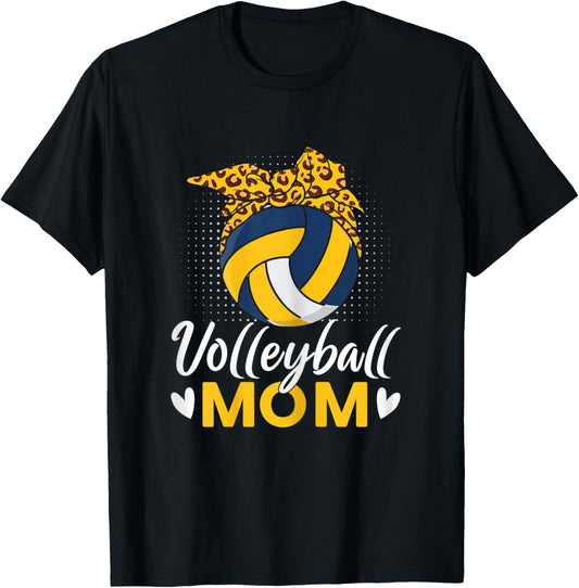Volleyball Mom Volley Player Mom T-Shirt - T-Shirt | Black