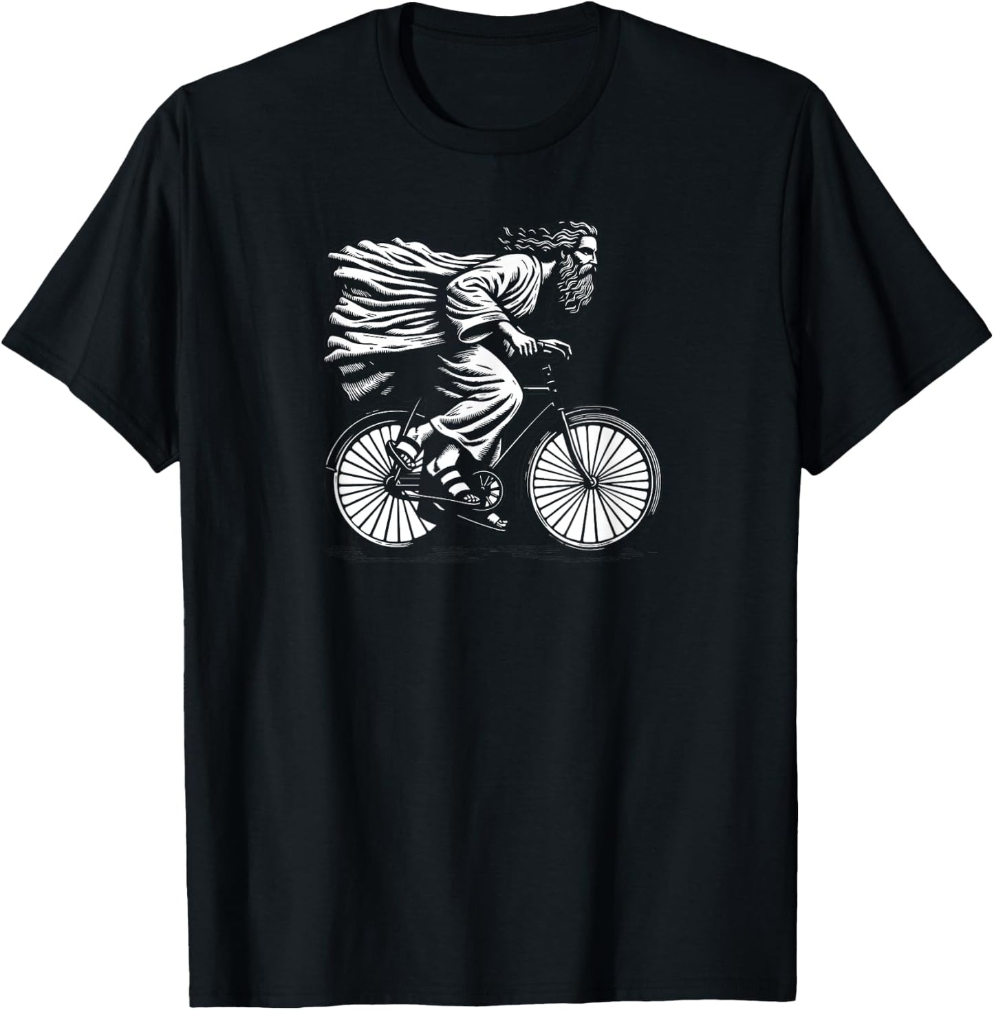 Awesome Jesus Christ Bicycle Vintage Retro Mountain Biker T-Shirt - T-Shirt | Black