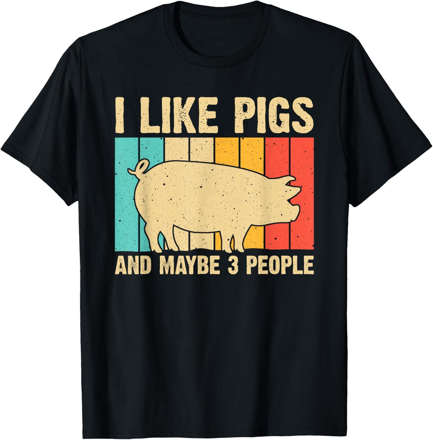 Funny Pig Women Farm Animal Swine Vintage Pig Lovers T-Shirt - T-Shirt | Black