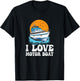 I Love Motor Boat Parade Motorboating Quote Pontooning T-Shirt - T-Shirt | Black