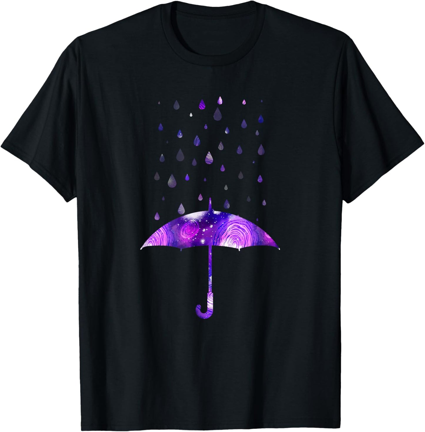 Umbrella Rain Purple For Violet Favorite Color T-Shirt - T-Shirt | Black