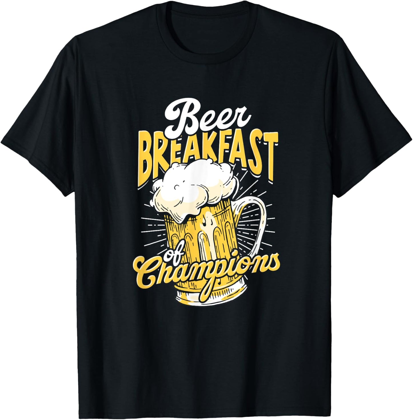 Beer Breakfast of champions - Breakfast Morning Beer Drinker T-Shirt - T-Shirt | Black