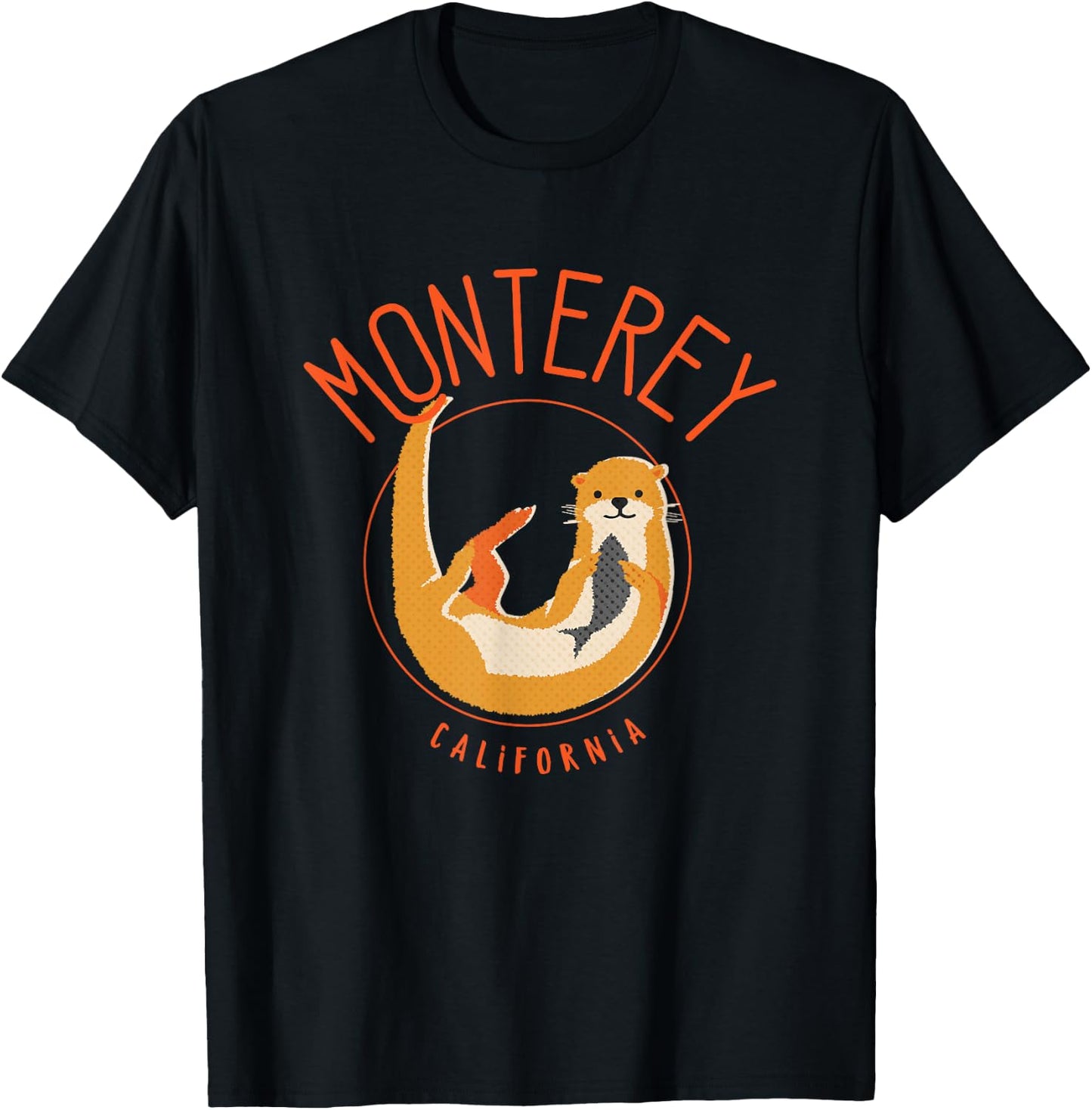 Monterey California Sea Otter design T-Shirt - T-Shirt | Black
