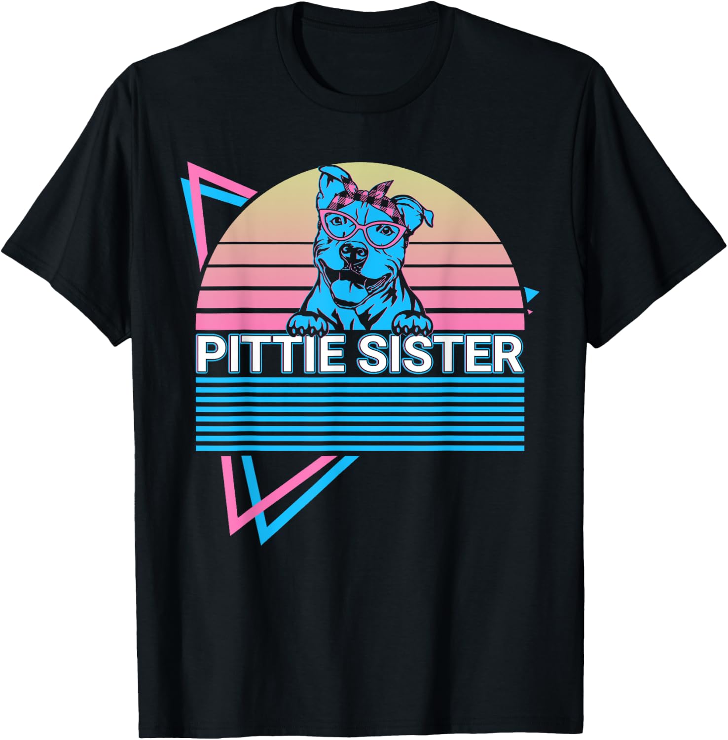 Pitbull Pit Bull Sister Retro Pittie Sister T-Shirt - T-Shirt | Black