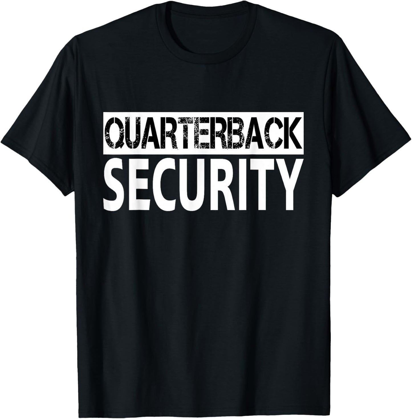 Funny American Football Offense Lineman Quarterback Security T-Shirt - T-Shirt | Black