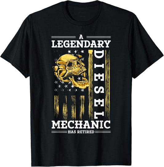 Retirement Retired Diesel Mechanic T-Shirt - T-Shirt | Black