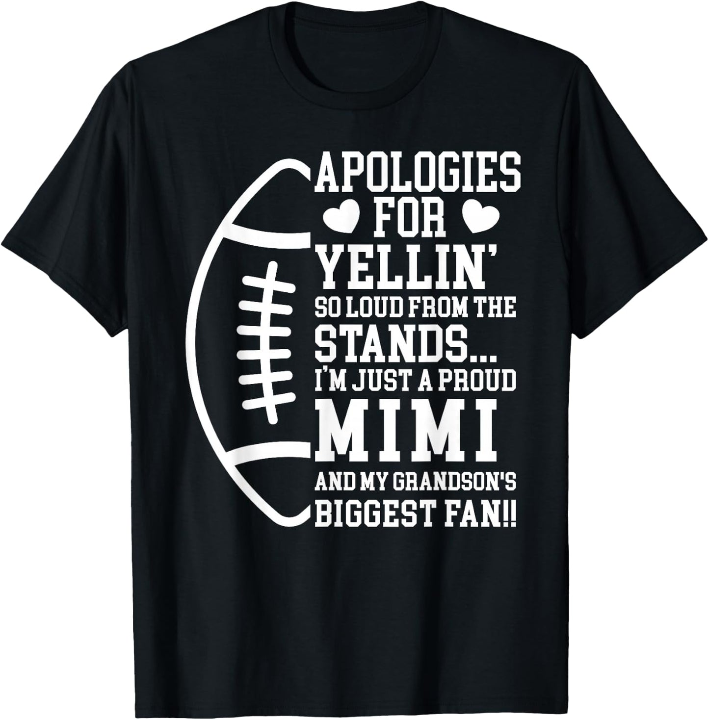 Proud Mimi Of A Football Player Football Mimi Grandma T-Shirt - T-Shirt | Black