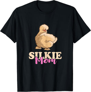 Silkie Mom Silky Chicken Smooth Cuddly Bird Silkie Chicken T-Shirt - T-Shirt | Black