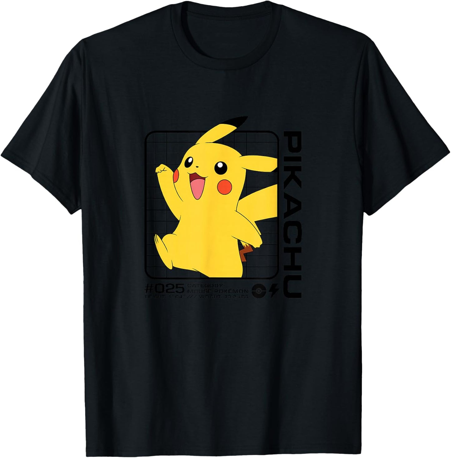 Pokémon - Pikachu Stats T-Shirt - T-Shirt | Black