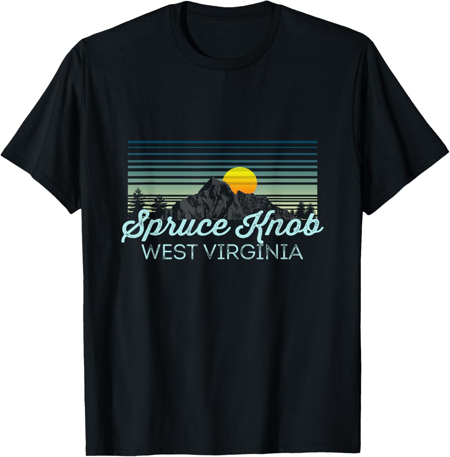 Spruce Knob Retro Clothes & Gear - Spruce Knob Souvenir T-Shirt - T-Shirt | Black