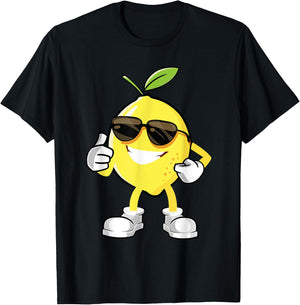 Happy Lemon Halloween Costume Team Fun Lemon Sunglusses T-Shirt - T-Shirt | Black