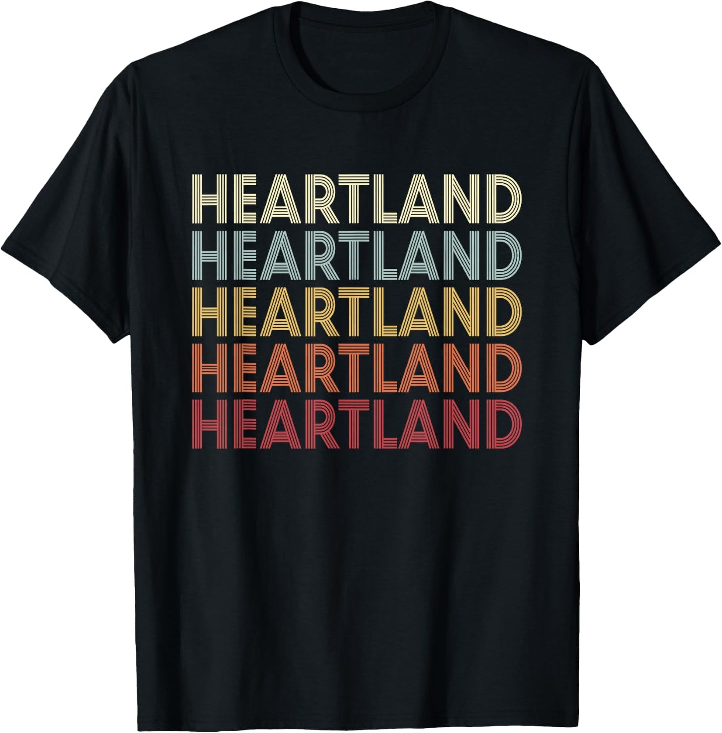 Heartland Texas Heartland TX Vintage Text - Black - Women's Small - Cotton Blend - Short Sleeve - Classic Fit - - Novelty T-Shirt - T-Shirt | Black