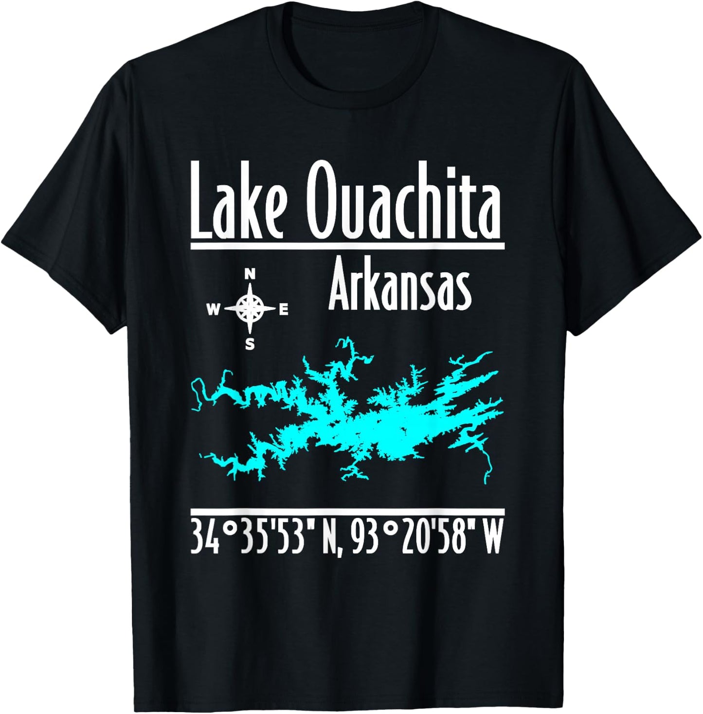 Modern Lake Ouachita, Arkansas T-Shirt - T-Shirt | Black