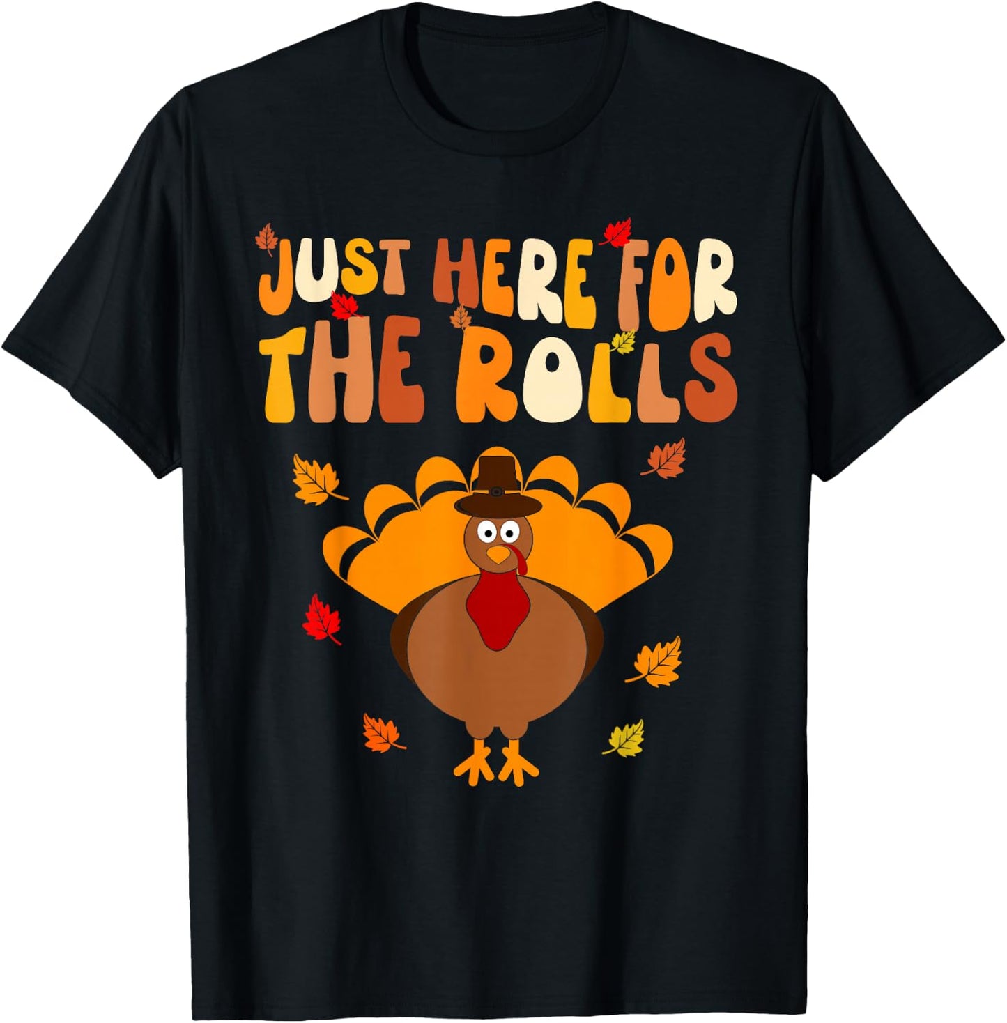 Just Here for The Rolls Thanksgiving Dinner Kids Picky Eater T-Shirt - T-Shirt | Black