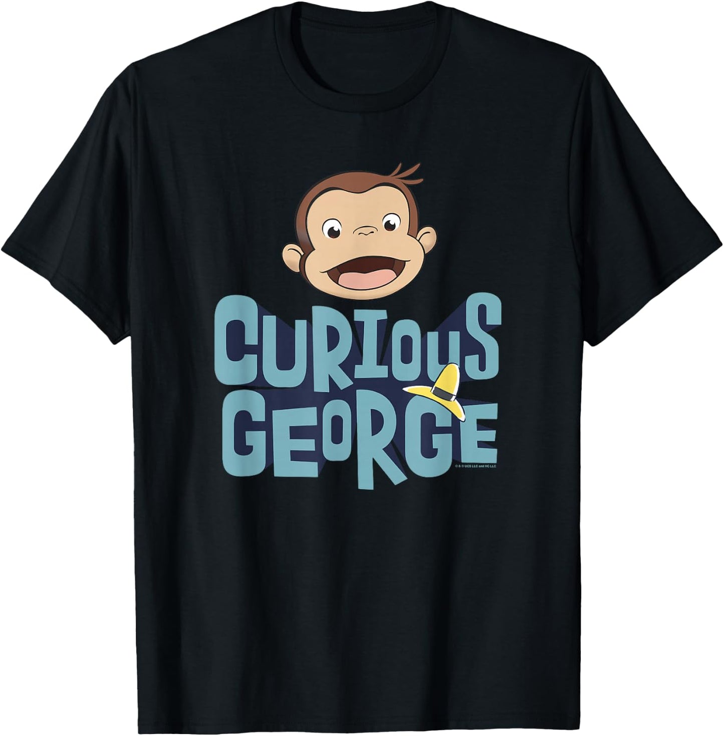 Curious George 3D Text Stack George Big Face T-Shirt - T-Shirt | Black