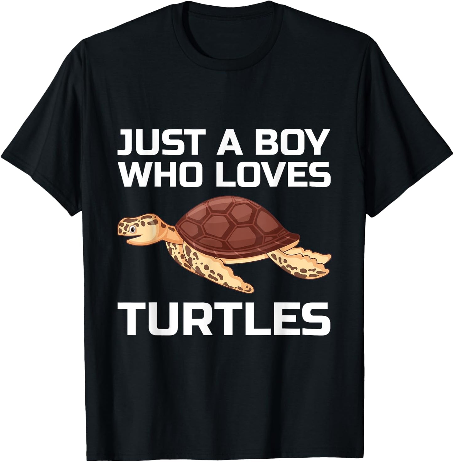 Funny Sea Turtles Design For Boys Kids Men Tortoise Lover T-Shirt - T-Shirt | Black