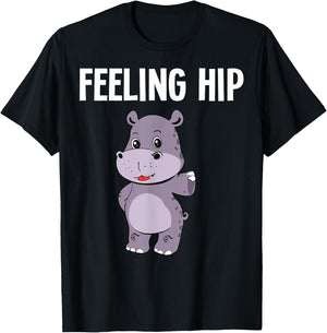 Funny Hippopotamus Designs For Kids Toddlers Hippo Lovers T-Shirt - T-Shirt | Black