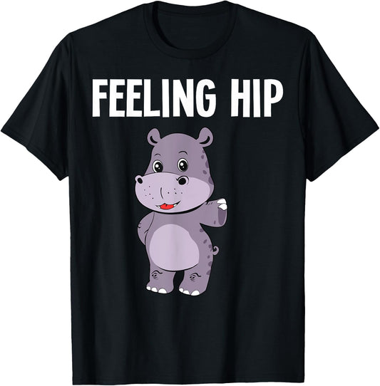 Funny Hippopotamus Designs For Kids Toddlers Hippo Lovers T-Shirt - T-Shirt | Black