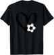 Soccer Ball Heart T-Shirt - T-Shirt | Black