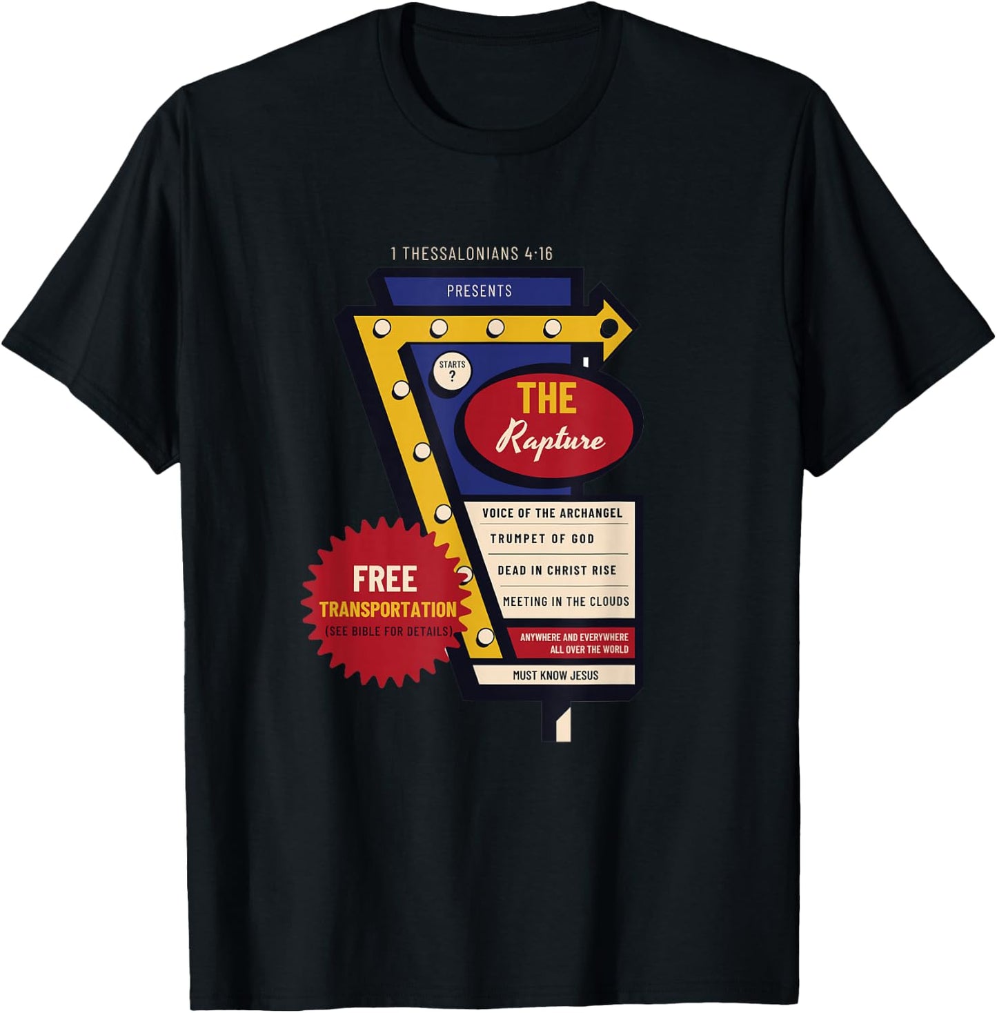 Jesus Is Coming Soon Funny Christian Rapture Bible Message T-Shirt - T-Shirt | Black