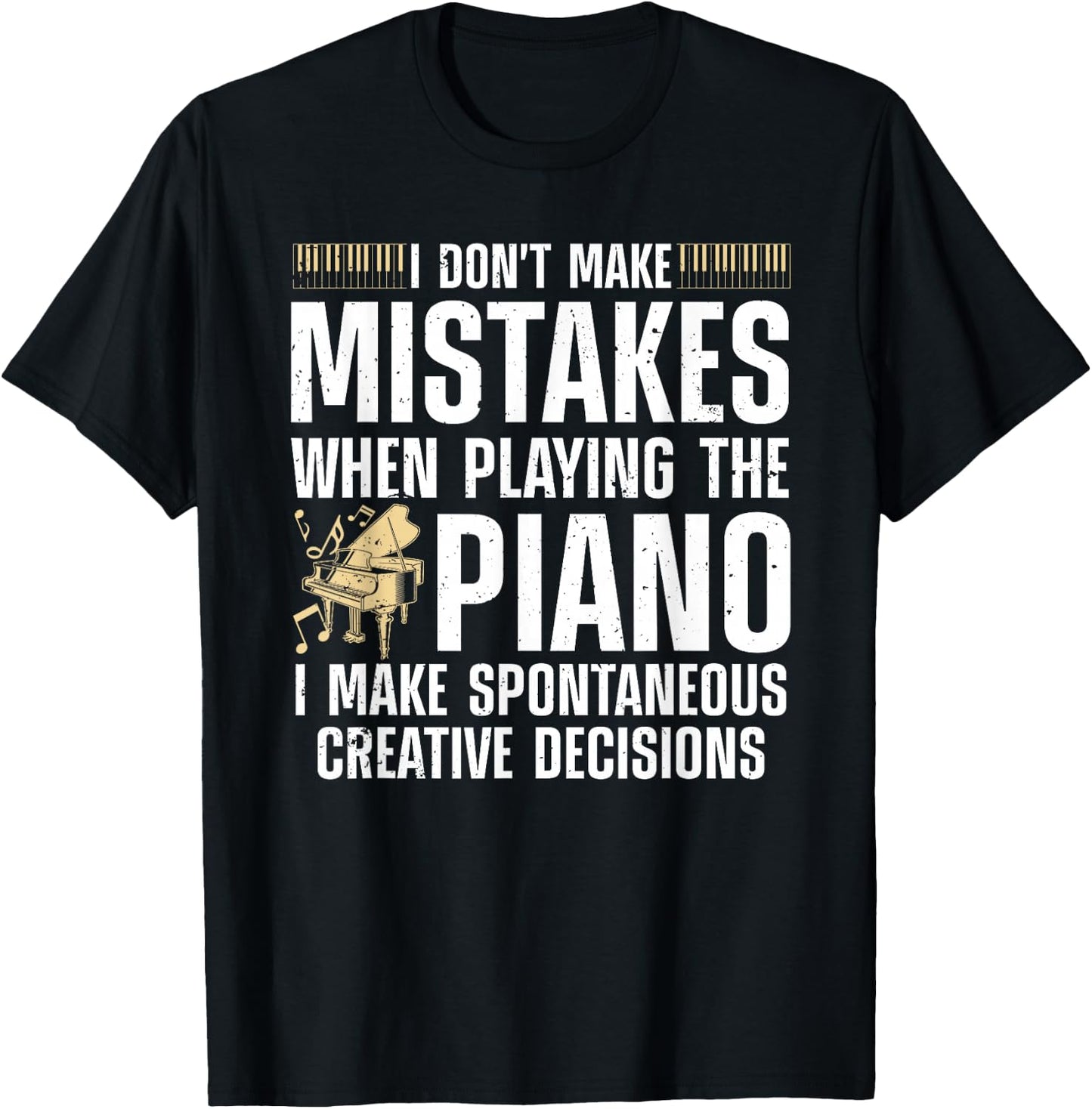 Funny Piano Women Music Lovers Musician Piano Player T-Shirt - T-Shirt | Black