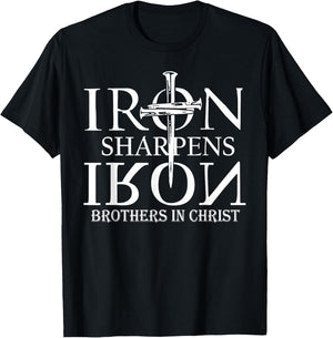 Iron Sharpens Iron Brothers In Christ T-Shirt - T-Shirt | Black