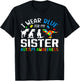 I Wear Blue For My Sister Autism Awareness Dinosaur T-Shirt - T-Shirt | Black