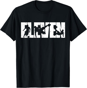 11th Birthday Retro Soccer 11 Years Old Boy Girl T-Shirt - T-Shirt | Black