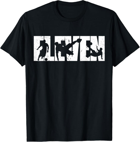 11th Birthday Retro Soccer 11 Years Old Boy Girl T-Shirt - T-Shirt | Black
