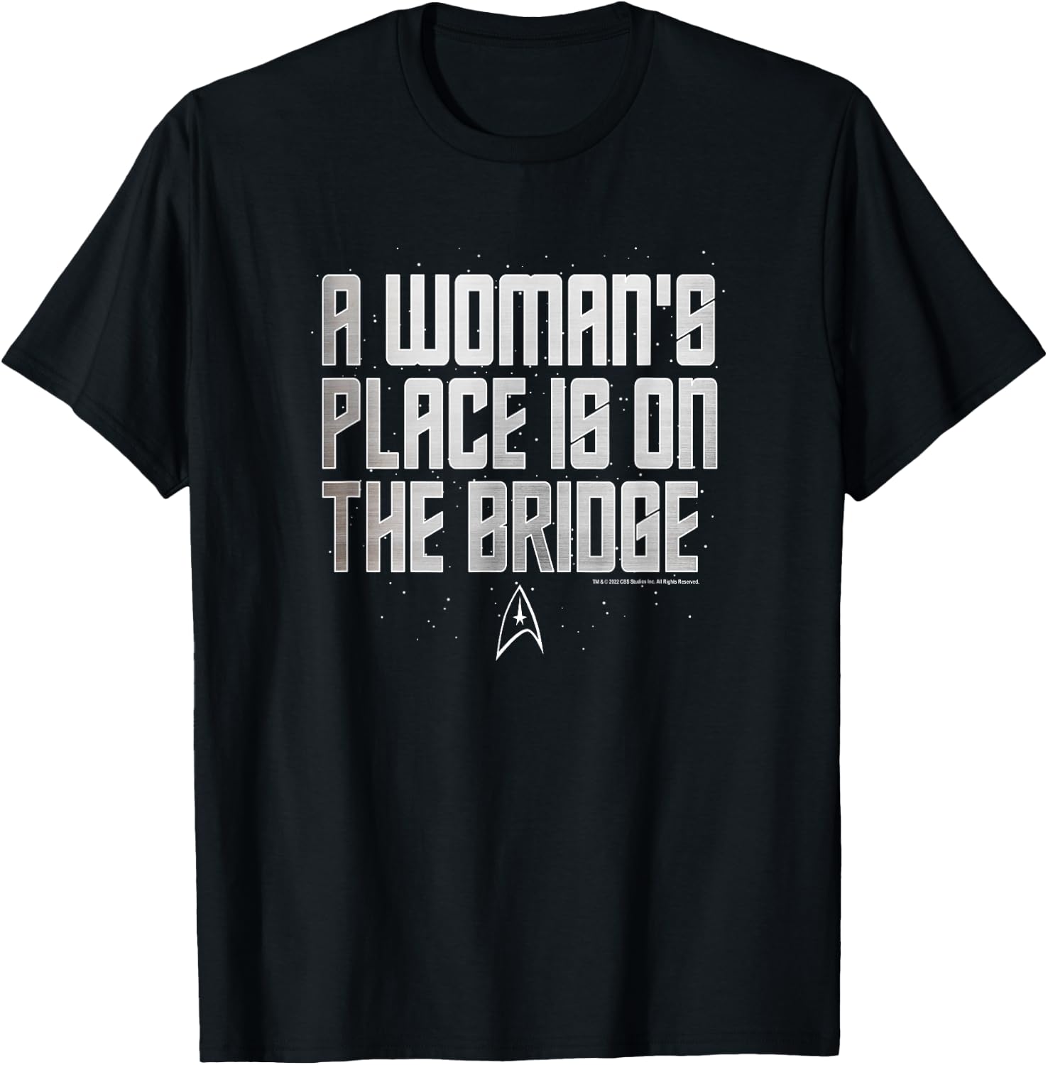 Star Trek A Woman's Place is On The Bridge Text T-Shirt - T-Shirt | Black