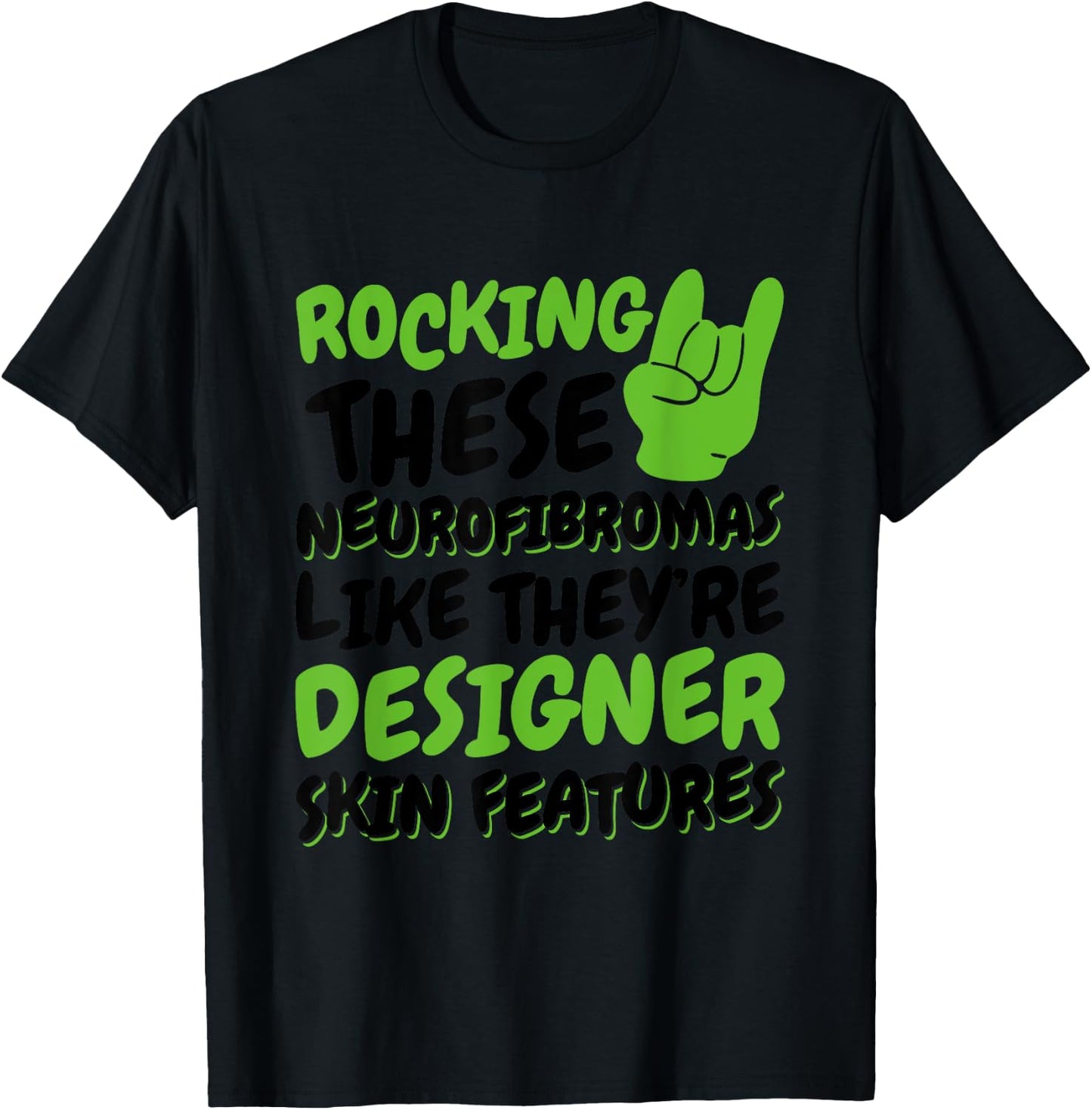 Rocking These Neurofibromas, Neurofibromatosis Warrior T-Shirt - T-Shirt | Black