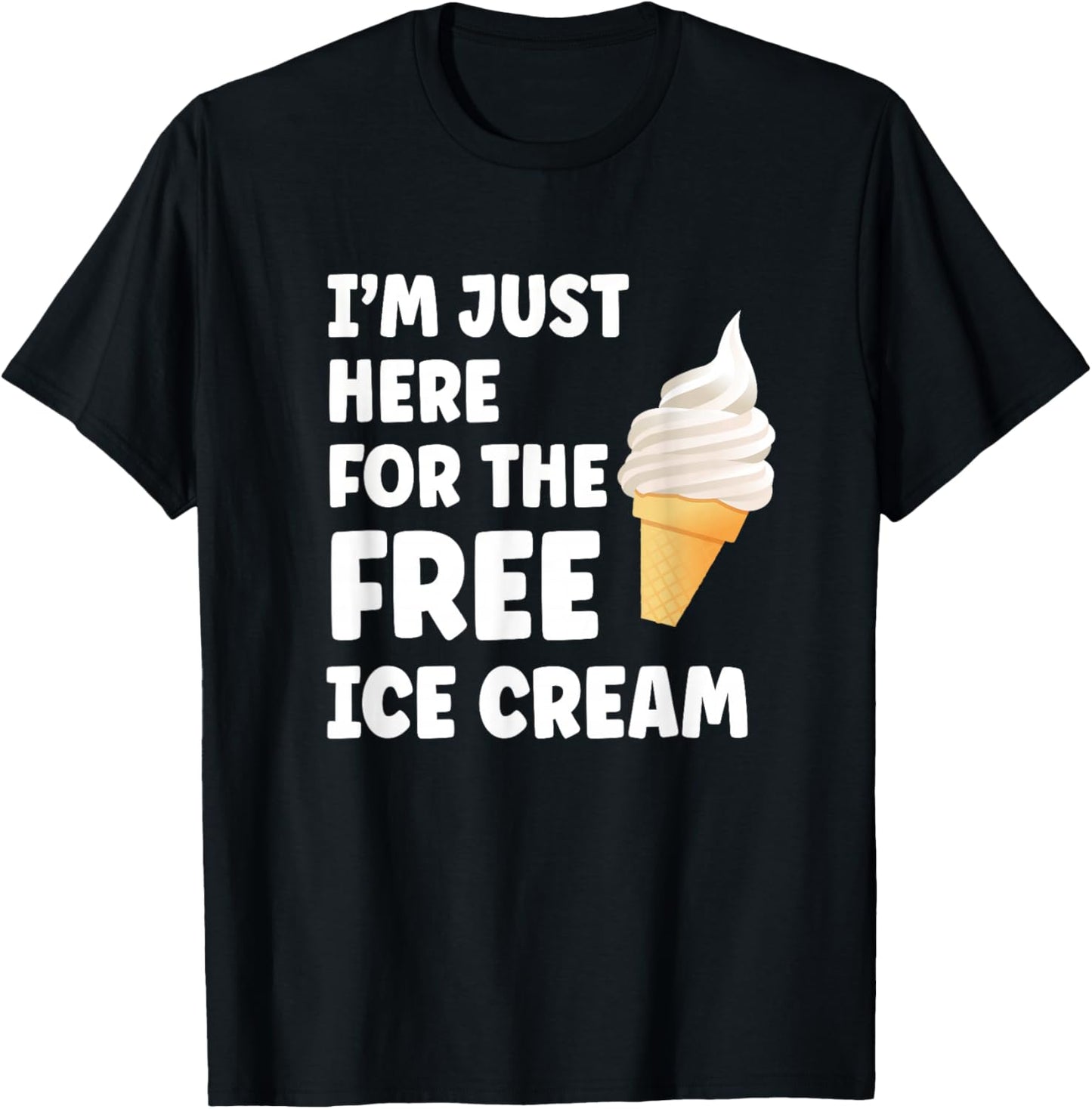 I'm Just Here for The Free Ice Cream Funny Cruise 2025 T-Shirt - T-Shirt | Black