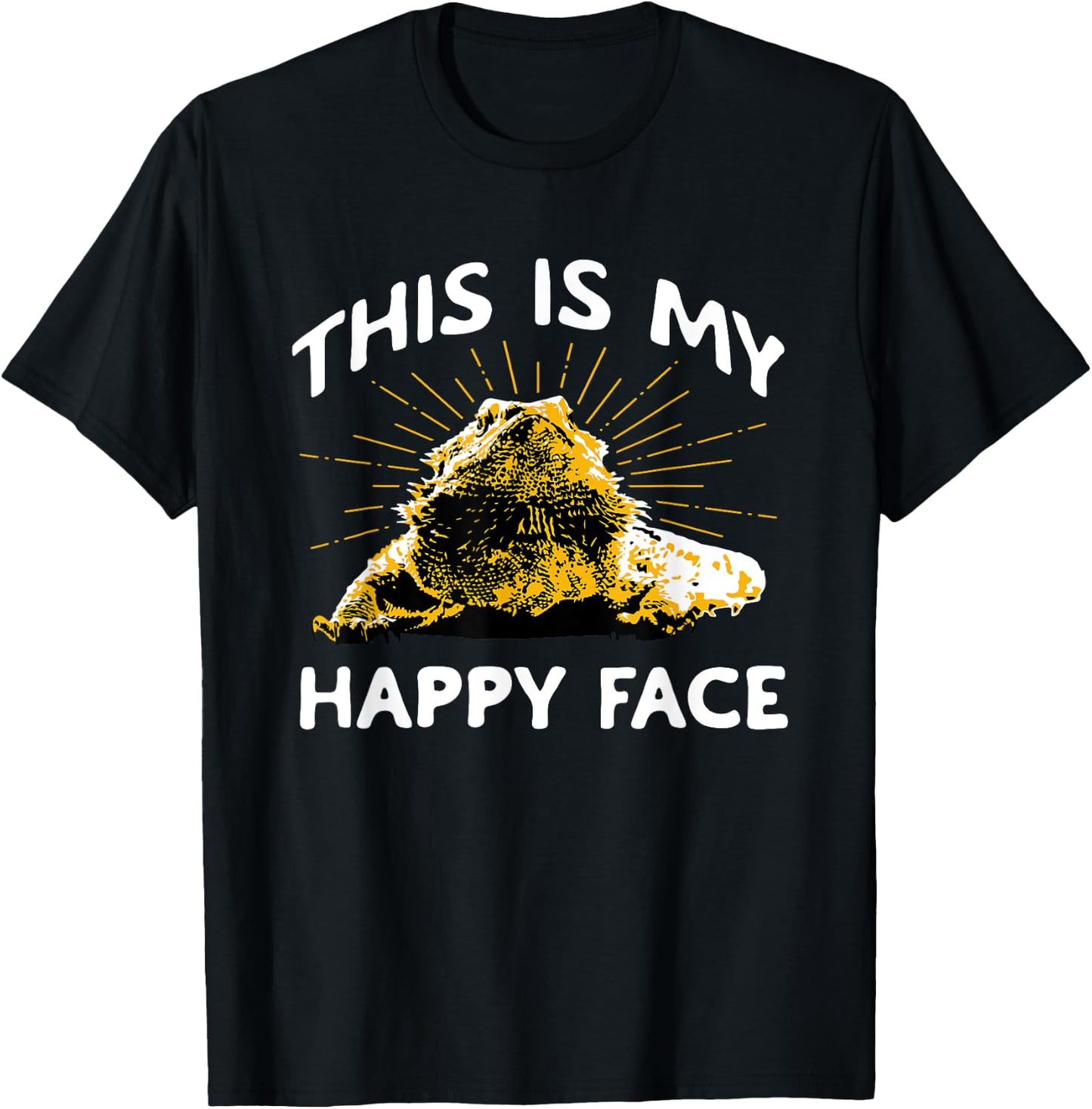 This Is My Happy Face - Bearded Dragon Reptile Lizard Lover T-Shirt - T-Shirt | Black