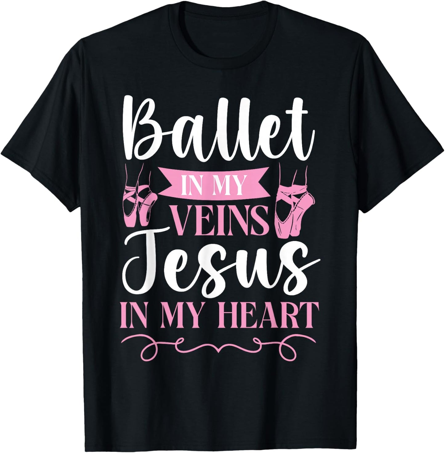 Ballet Dancer Dance Girl Ballerina Jesus Faith Christian T-Shirt - T-Shirt | Black