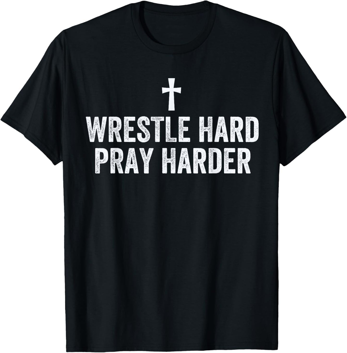 Christian Wrestling, Wrestle Hard, Christian Wrestling T-Shirt - T-Shirt | Black