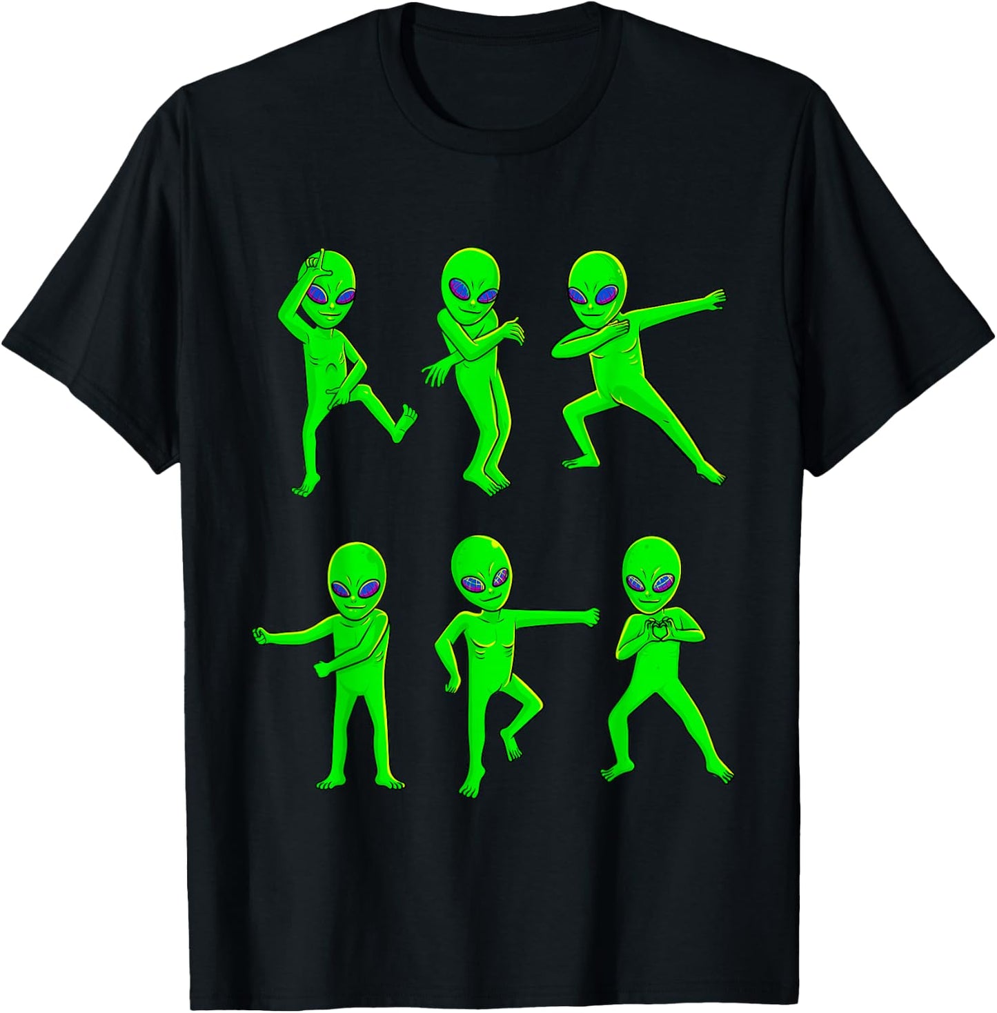 Dancing Aliens Halloween Green Alien Dance Kids Boys Girls T-Shirt - T-Shirt | Black