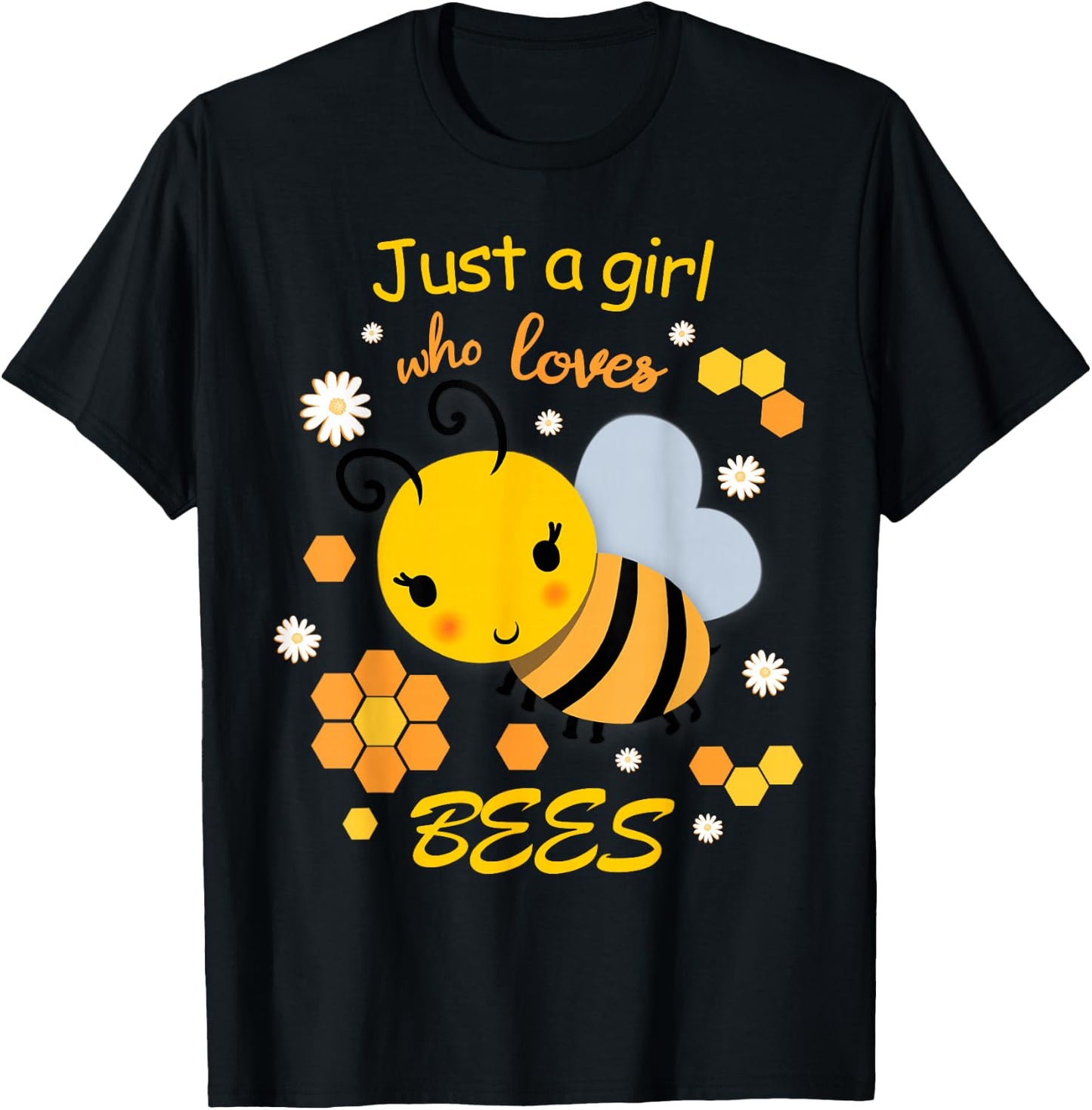 Just a Girl Who Loves Bees T-Shirt - T-Shirt | Black