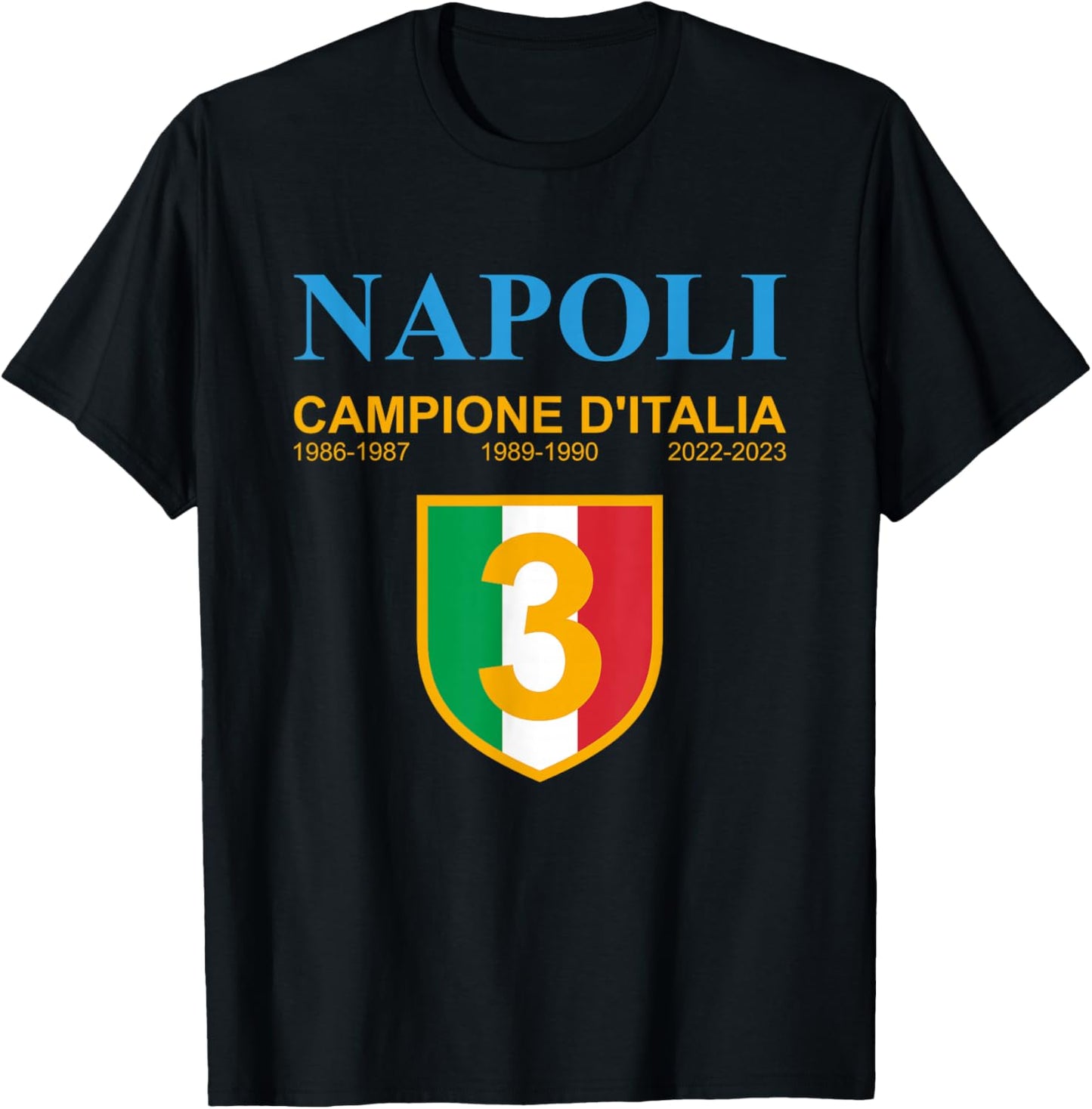 Naples 2022 2023 Italy Champion T-Shirt - T-Shirt | Black