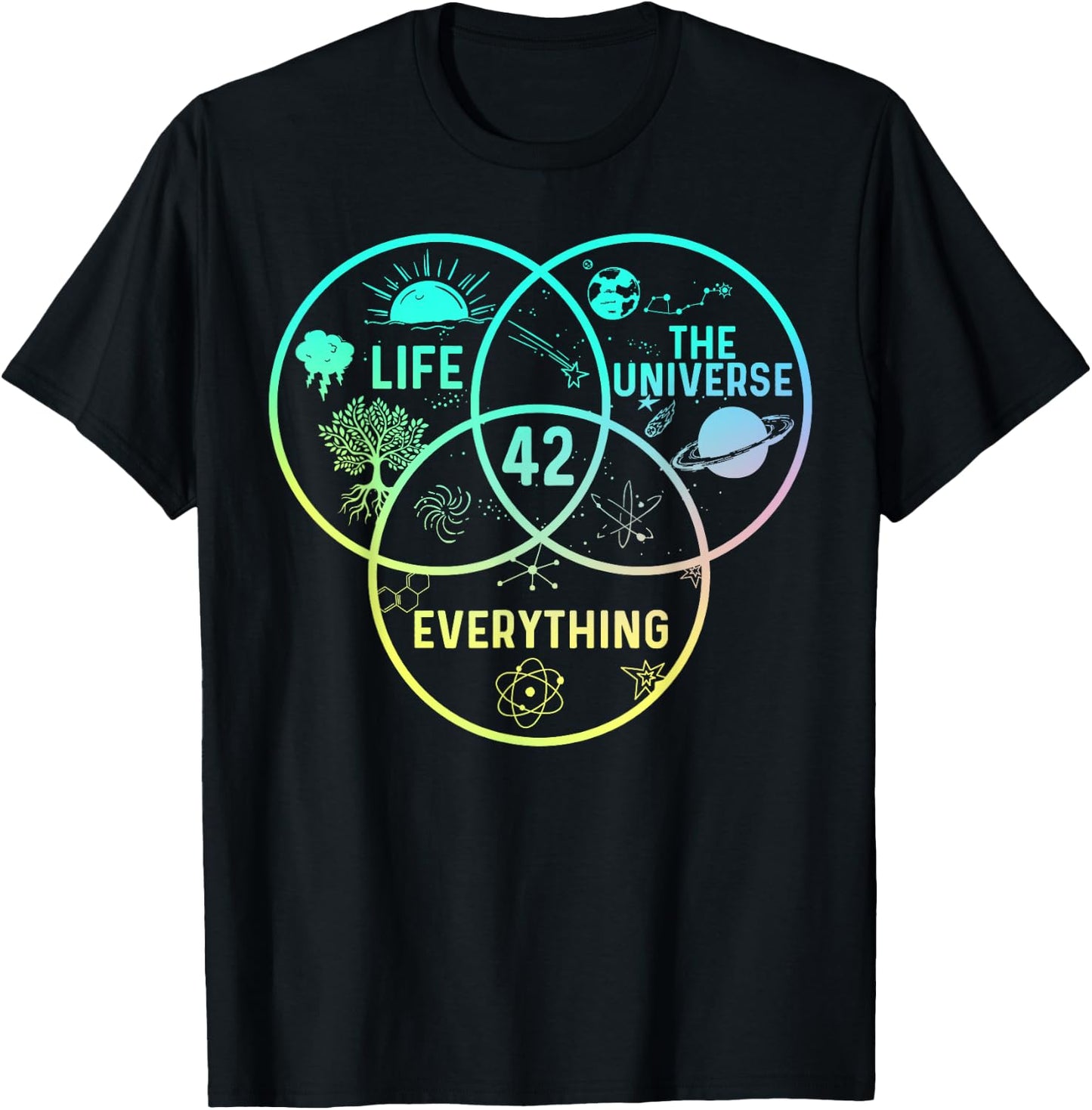 42 Answer To Life The Universe And Everything Funny Design T-Shirt - T-Shirt | Black