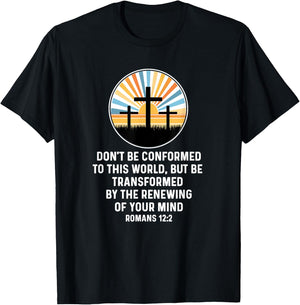Romans 12:2 12 2 God Jesus Religious Quote Christian Salty T-Shirt - T-Shirt | Black