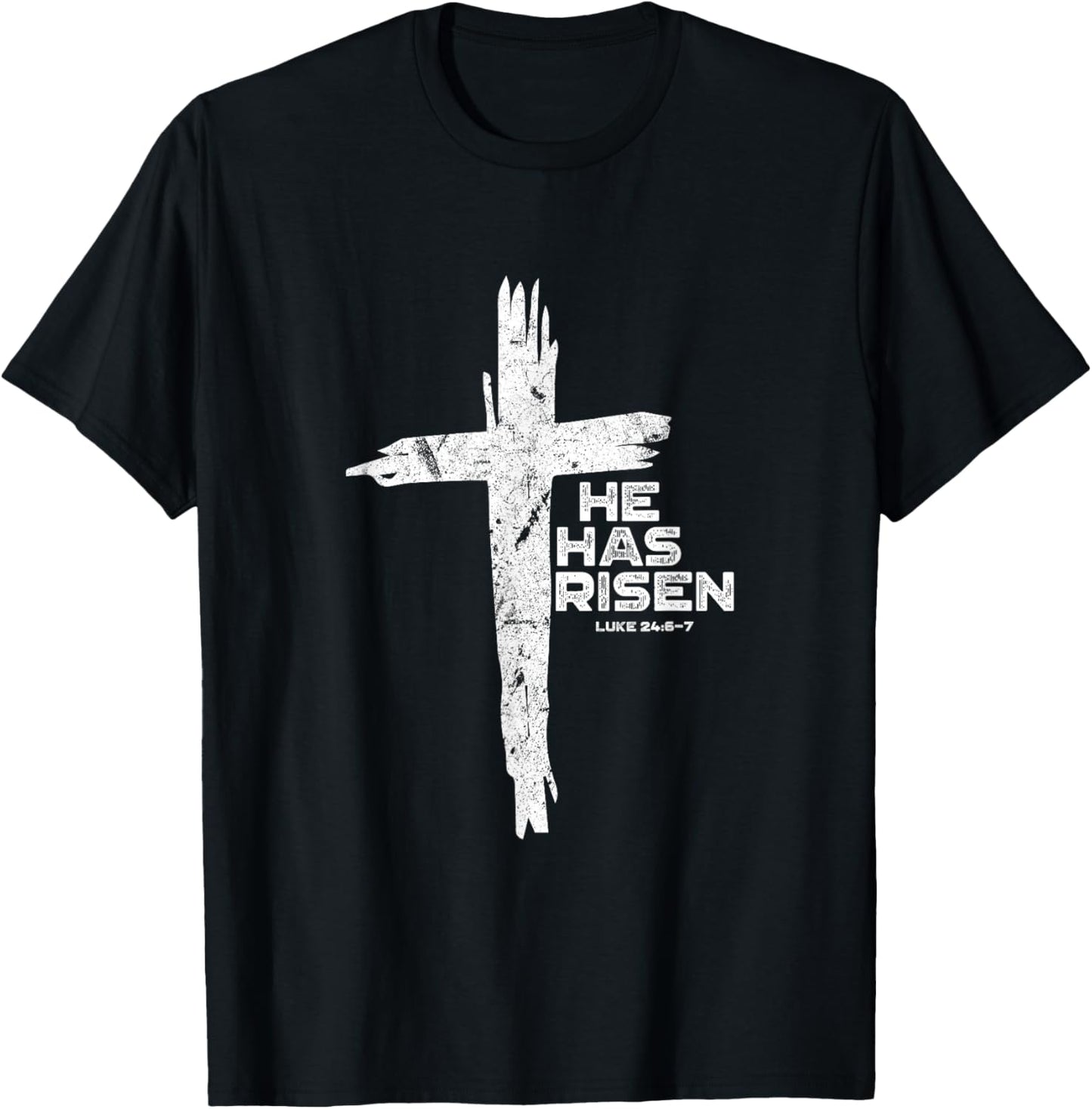 Happy Easter Jesus He Has Risen Religious Christian T-Shirt - T-Shirt | Black