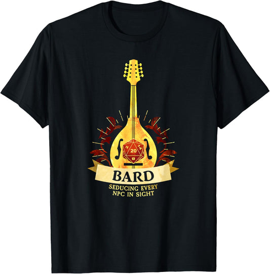 Bard Fantasy RPG TRPG Gamer Class T-Shirt - T-Shirt | Black